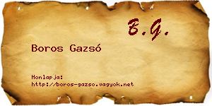 Boros Gazsó névjegykártya